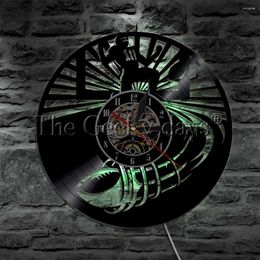 Wall Clocks Led Clock Record Black Creative Art Home Decoration Discs Modern Design