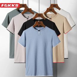 Men's T Shirts FGKKS 2024 Casual T-shirt For Men Pure Cotton Fashion Breathable Short Sleeve High Quality Design