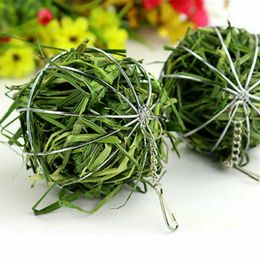 Hot 8cm Pets Feed Dispenser Pet Toys Creative Guinea Pig Hamster Rabbit Sphere Hanging Grass Hay Ball Pets Toys New Arrival