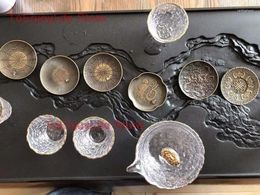 Tea Trays Japanese Bronze Cup Pad Alloy Holder Dish Antique Zen Style Heat Insulation Ceremony Accessories