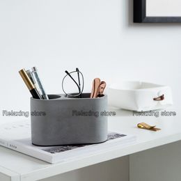 Oval Cement Pen Holder Container Mould Storage Box Desk Plaster Decor Silicone Moulds Succulents Flowerpot Concrete Planter Mould