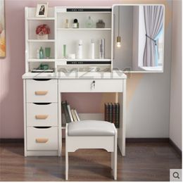 Ins style modern simple dressing table small family bedroom dressing table dressing cabinet storage integrated cabinet with LED