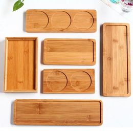 Plates Bamboo Wood Sushi Plate Japanese-style Rectangular Tea Tray Cake Dessert Display Fruit