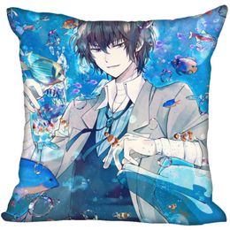 Dazai Osamu Bungou Stray Dogs Pillow Case Home Decorative Pillows Cover Invisible Zippered Throw PillowCases 40X40,45X45cm 0104