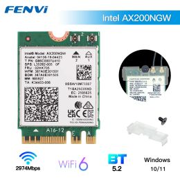 Cards Dual Band WiFi 6 Intel AX200 2974Mbps Bluetooth 5.2 WiFi 6E AX210 Wireless M.2 802.11ax MUMIMO NGFF Laptop Wlan WiFi Card Win10