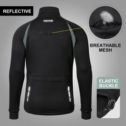 Santic Men Cycling Jacket Windproof MTB Jackets Fleece Warm Cycling Casual Coat Autumn Winter Reflective Asian Size