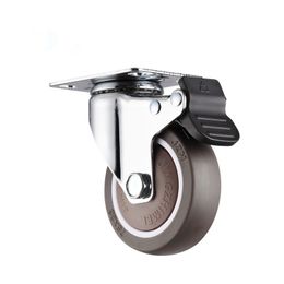 1pcs 2/2.5/ 3 Inch TPR Swivel Caster Wheels Heavy Duty With Safety Dual , Brake No Noise Lockable