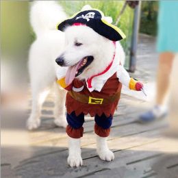 Practical Funny Pet Clothes Cosplay Pirate Dog Cat Halloween Party Cute Costume Clothing Comfort for Small Medium Dog Costume