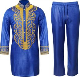 Ethnic Clothing African Dress For Men Soft Loose Top Pants Wedding Suits