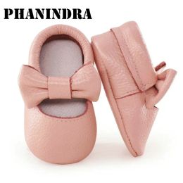 Sneakers New Baby Casual Shoes Infant Toddler Bowknot Leather SoftSole cow First Walker Newborn Bow Girl Moccasins