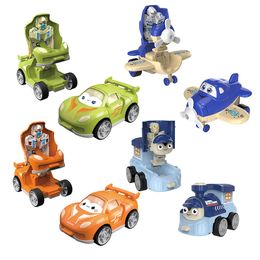 Baby Deformed Intertial Sliding Car 2 In 1 Automatic Transform Rotating Robots Aeroplane Train Toys Christmas Gift For Toddlers