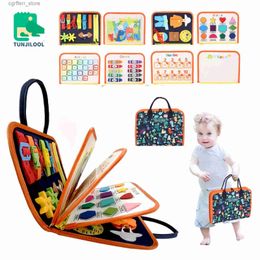 Toy Tents TUNJILOOL Montessori Parish Toys Busy Board Early Educational Toy For Toddler Baby Felt Cloth Storey Book 3D Shape Colour Match L410