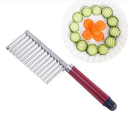 50pcs French Fry Fruit Tool Cutters Potato Dough Waves Crinkle Cutter Slicer Cut Slicers Kitchen Vegetable Carrot Chip Blade ZZ