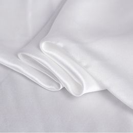 100cm*114cm Pure White Silk Charmeuse Fabric Glossy Natural Silk Satin Material For Gown
