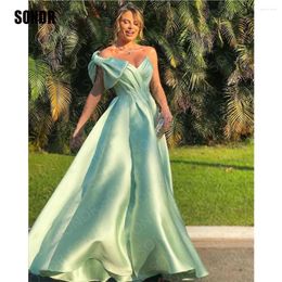 Party Dresses SONDR Mint Green Simple Formal Evening Bow Shoulder Satin Sleeveless A Line Prom For Women 2024