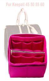 Fits Keepall 45 50 55 60 Insert Organizer Purse Handbag Bag in Bag3MM Premium FeltHandmade20 ColorswDetachable Zip Pocket 220740586948887
