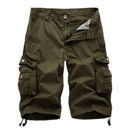 Brand Cargo Shorts Men Summer Army Military Tactical Homme Casual Solid MultiPocket Male Plus Size 240410