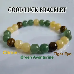 Strand 1Pc Exquisite Agate Crystal Fashion Style Natural Stone Tiger Eye Colourful Beaded Bracelet Men Women Party Daily Gif