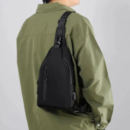 A Cool Mens Messenger Bag Casual Oxford Waterproof And Wearable Shoulder Usb Rechargeable Chest 240402