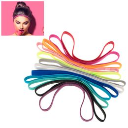 12pcs Women Men Yoga Hair Bands Sports Headband Girls Sport Anti-slip Elastic Rubber Sweatband Football Running