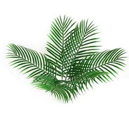 Artificial fake Plastic Leaves green plants Fake Palm Tree Leaf Greenery for Floral flower Arrangement flore wedding decoration GB222h