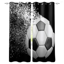 Curtain Soccer Balls Football Window Treatments Curtains Valance Bathroom Kitchen Bedroom Indoor Fabric Kids