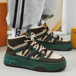 Casual Shoes For Men 2024 Brand Outdoor Men's Vulcanize Platform Male Sneakers Mixed Colours Lace Up High Top