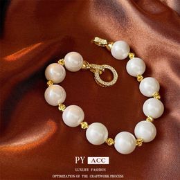 Real Gold Electroplated Zircon Pearl Bracelet From South Korea, Personalized Fashionable Design, Simple and Elegant Style Handicraft for Women