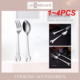 Forks 1-4PCS Wrench Fork Tableware Creative Cooking Accessories Long Dinnerware Kitchen Tools Spoon