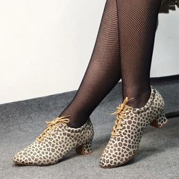 Dance Shoes Women's Breathable Fabric Soft Soled Jazz Salsa Square Teacher Ballroom Modern