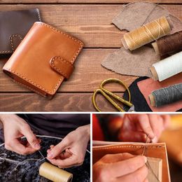 Leather Sewing Tools Kit Waxed Thread Copper Awl Scissors for DIY Leather Shoemaker Shoes Bags Stitching Repair