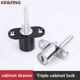 KK&FING Desk Cabinet LocksThree Drawer Interlock Drawer Lock Short Core File Furniture Cabinet Lock Triple drawer lock