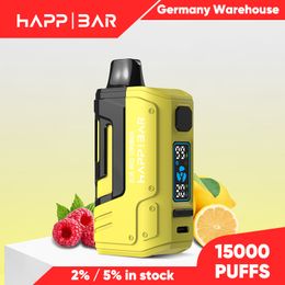 Happ BST 15000 Puffs Vapes Disposable Puff Vaper 15000 Max 30W Adjustable Power with Eliquid Battery Display in EU Warehouse Fast Shipping