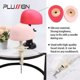 Big Size Silicone Mannequin Head And Stand For Ventilating Human Hair Lace Wigs Maniquin Doll Block Head With Stand