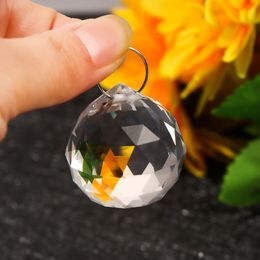 2/3/4cm Glittery Faceted White Crystal Clear Pendant Crystal Ball Ornament Lighting Art Chandelier Parts Home Decor Accessory
