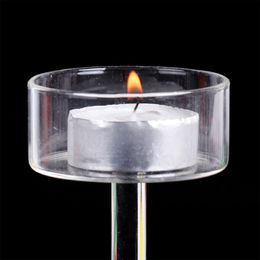 Tall Glass Candle Holder Transparent Candlestick Holder Stand Table Centrepiece for Home Bedroom Wedding Party Romantic 87HA