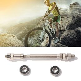 140mm 180mm Mountain Bike Front Rear Wheel Hub Axle with 2 Bearings MTB Bicycle Spindle Shift Shaft Lever Cycling Replacement