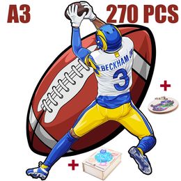 Wooden jigsaw Puzzle Wood DIY Crafts Football Boxing Racing Star Christmas Gift Puzzle Game for Adults Children Hell Difficulty