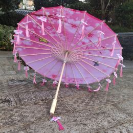 Antiquity Hanfu Tassel Umbrella Dance Performance Umbrella Photograph Props Umbrella Craft Ancient Point Oily Paper Umbrella