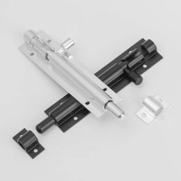 2/3/4/5/6/8 inch Aluminum Alloy Door Latch Hardware Black Silver Sliding Barrel Bolt for Gate Safety Door Bolt Latch Lock