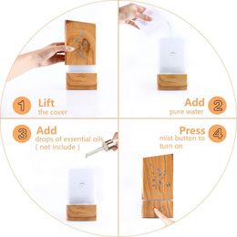 Essential Oil Diffuser Aromatherapy Diffuser Wood Grain Cool Mist Humidifier for Office Home Study Yoga Spa 7 Colour Lights 200ml