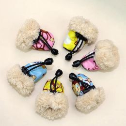 4pcs/set Waterproof Anti-slip Rain Snow Boots Footwear Winter Pet Dogs Shoes Thick Warm For Small Cat Puppy Dog Socks Booties