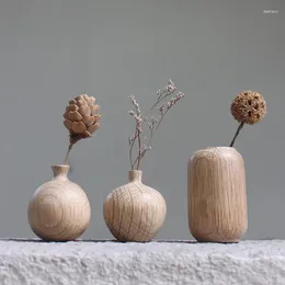 Vases Vase Living Room Decoration Modern Wooden Ornaments Garden Pots Succulent Planters Flower Table Stand Home