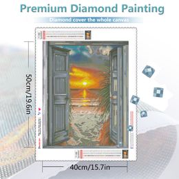 HUACAN Full Square Diamond Painting Sunset Waterfall 5D DIY Diamond Embroidery Mosaic Landscape Art Kits Home Decoration