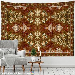Mandala Rug Pattern Tapestry Wall Hanging Boho Aesthetic Room Tapiz Hippie Art Decor Background Fabric