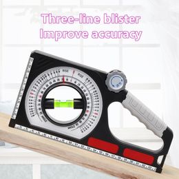 Magnetic Angle Slope Measuring Instrument Angle Locator Bevel Slope Protractor Level Bubble Inclinometer for DIY Woodworking