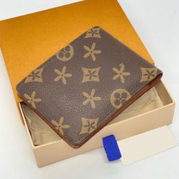 10a Designer Multiple wallets M60895 Brown flower fashion womens leather Fold card holders key pouch luxury mens cardholder wallet coins purses 3 credit card slots