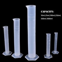 1pcs Transparent Measuring Plastic Graduated Cylinder Plastic Trial Test Liquid Tube Lab Tool 10/ 25/ 50/ 100 /250 /500 /1000ml