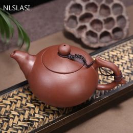 Chinese Yixing Teapot Purple Clay Xishi Tea Pot Beauty Handmade Kettle Dahongpao Tea Set Customised Gifts Authentic