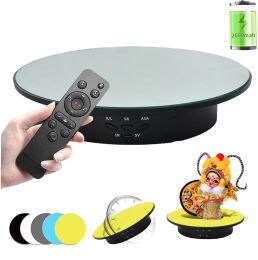 Accessories 360 Degree Photography Turntable with Remote Control 5 Pvc Backgrounds 18650 Battery/usb Power Supply for Photography Products